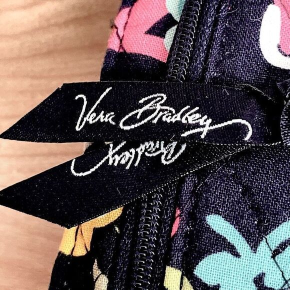 NWT Gorgeous Vera Bradley Floral Navy Blue Crossbody Bag / Wallet with Ribbons - Picture 7 of 12